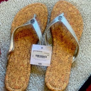 Liz Claiborne silver sandals